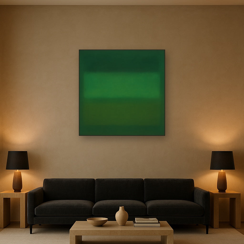 Forest Emerald & Deep Moss Contemplative Field No. 20 Oil Painting - View 2