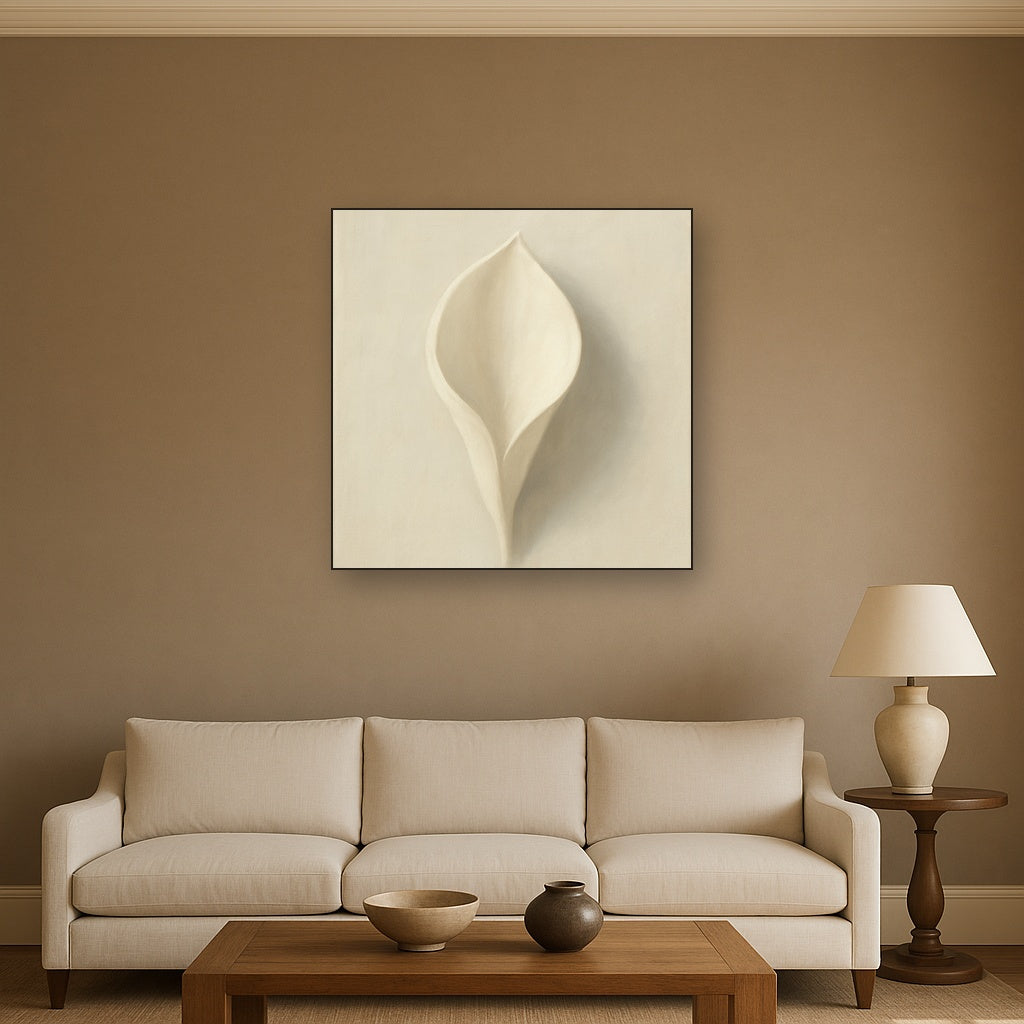 Sculpted Ivory Floral Contour No. 1 - Modern Fine Art Oil Painting - View 2