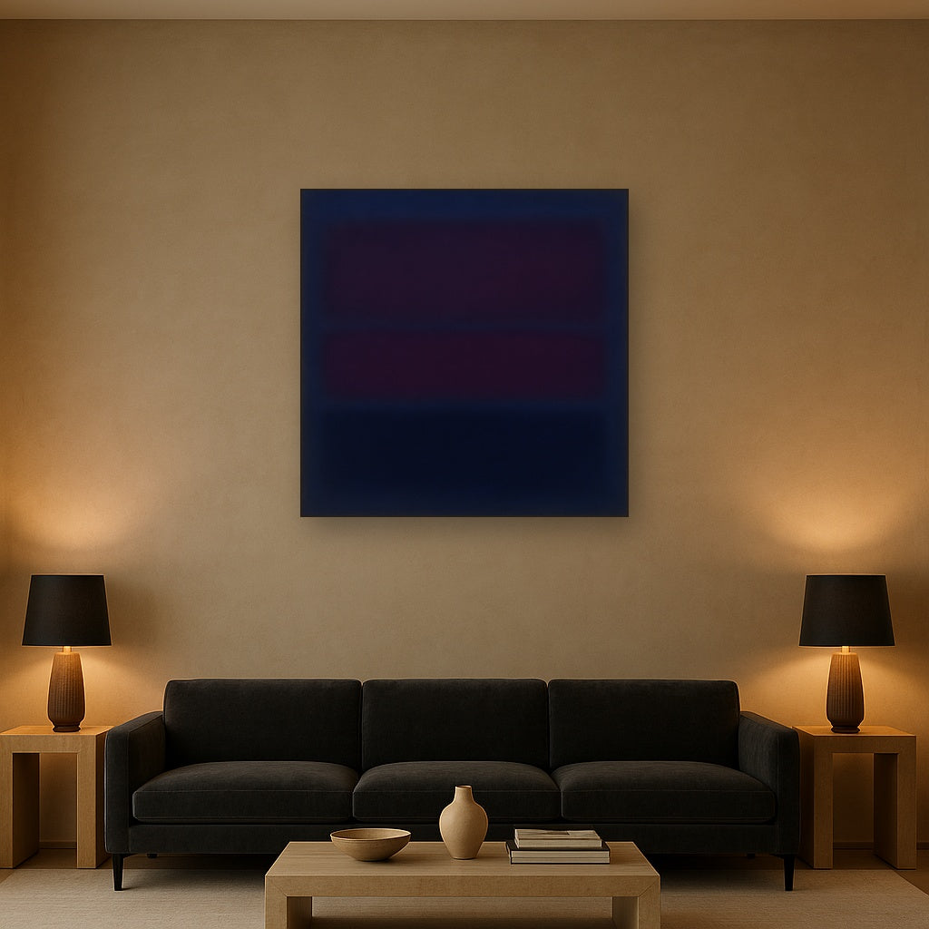 Deep Indigo & Midnight Plum Ambient Field No. 27 Oil Painting - View 2