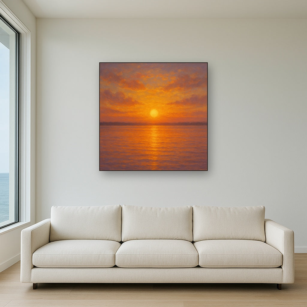 Sunset Glow on Warm Tidal Basin Waters No. 9 Fine Art Oil Painting - View 2