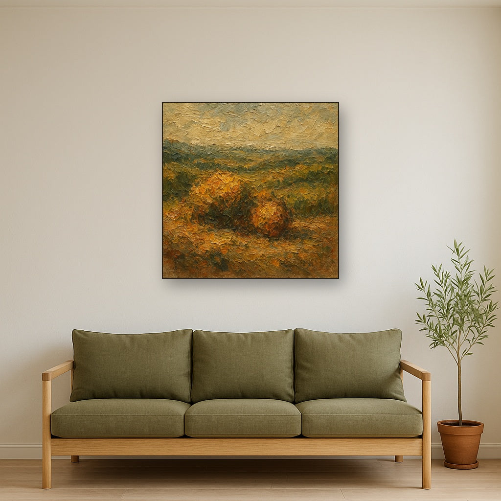 Subtle Linear Torso Line Art Oil Painting - Styled in Modern Living Room