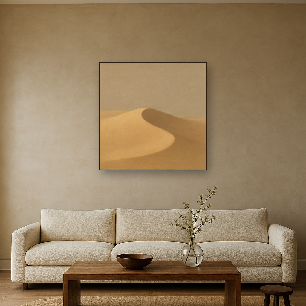 Muted Desert Dune Geometry No. 8 - Modern Fine Art Oil Painting - View 2
