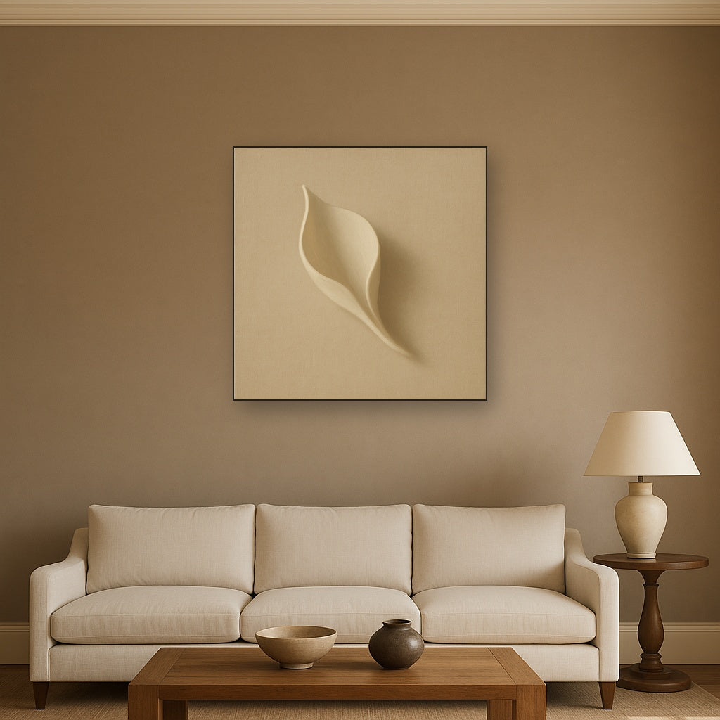 Sculpted Ivory Floral Contour No. 1 - Modern Fine Art Oil Painting - View 2