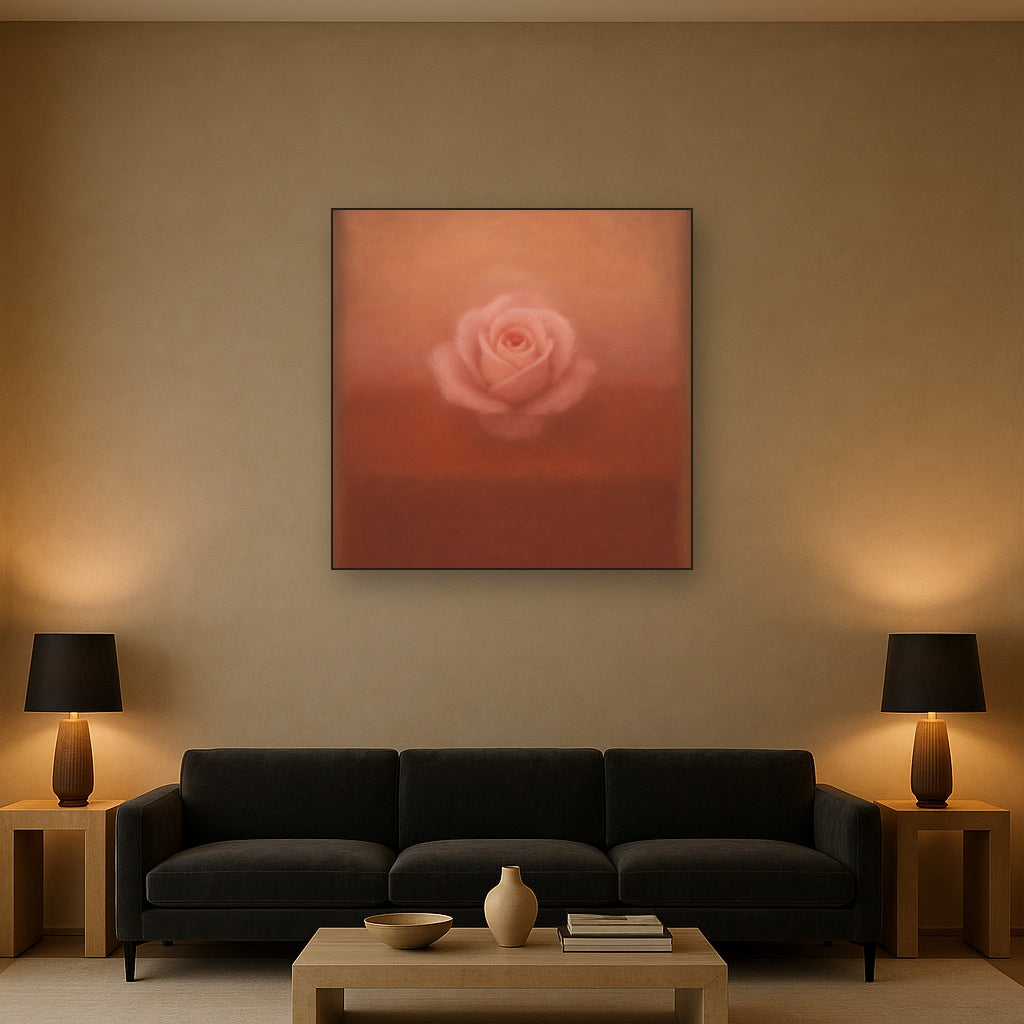 Blush Rose & Dusky Terracotta Ambient Glow No. 23 Oil Painting - View 2