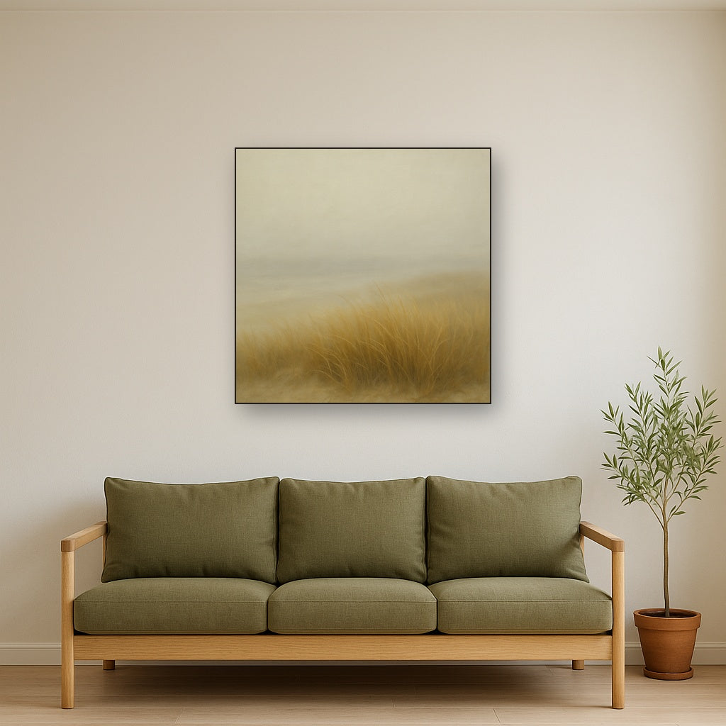 Silent Dune Grass in November Sea Fog No. 4 Oil Painting - View 2
