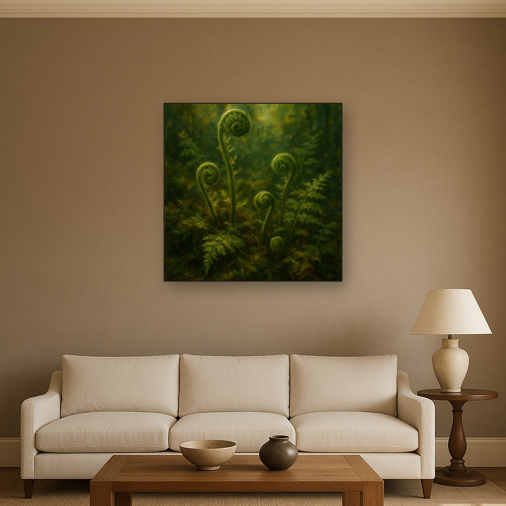 Forest Ferns & Mossy Woodland Herbarium No. 4 Fine Art Oil Painting - View 2