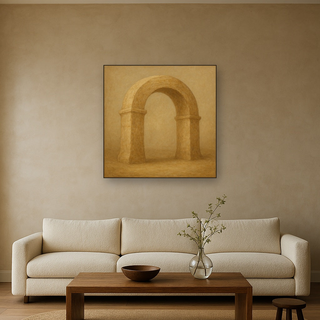 Travertine Stone Arch & Earth Tones No. 12 Oil Painting - View 2