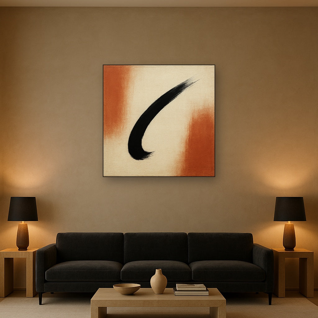 Monochrome Brushstroke Void No. 5 - Modern Fine Art Oil Painting - View 2
