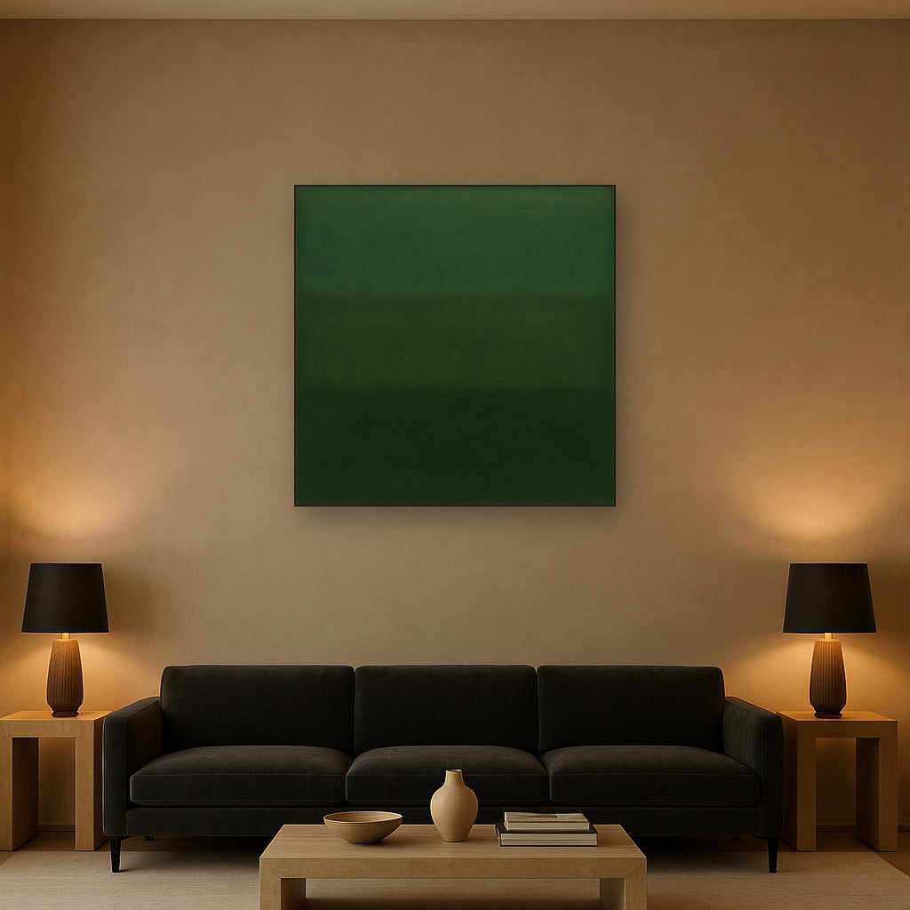 Forest Emerald & Deep Moss Contemplative Field No. 8 Oil Painting - View 2