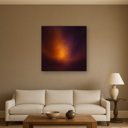 Burnt Amber & Velvet Amethyst Atmosphere No. 19 Oil Painting - View 2
