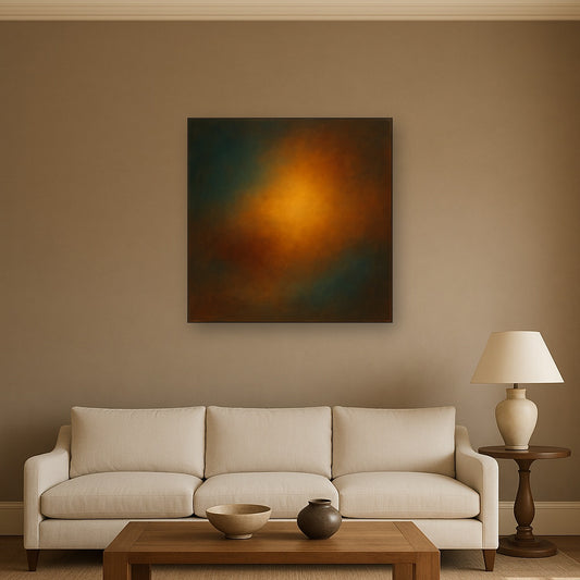Deep Topaz & Spiced Terracotta Glow No. 5 Oil Painting - View 2