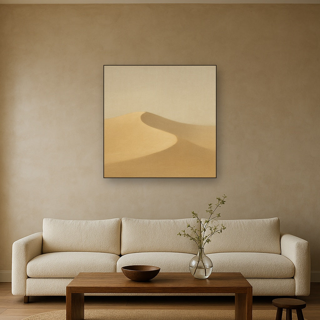 Muted Desert Dune Geometry No. 8 - Modern Fine Art Oil Painting - View 2