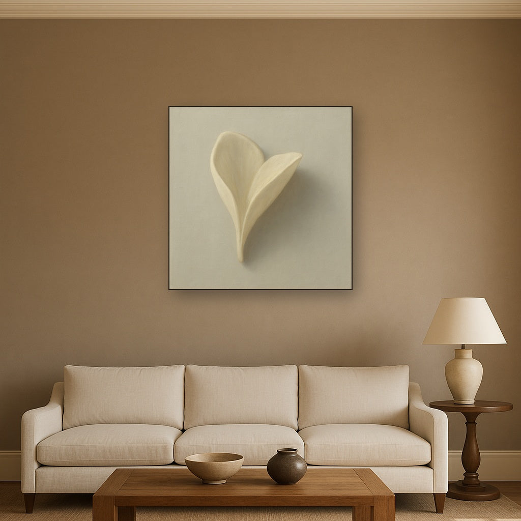 Sculpted Ivory Floral Contour No. 1 - Modern Fine Art Oil Painting - View 2