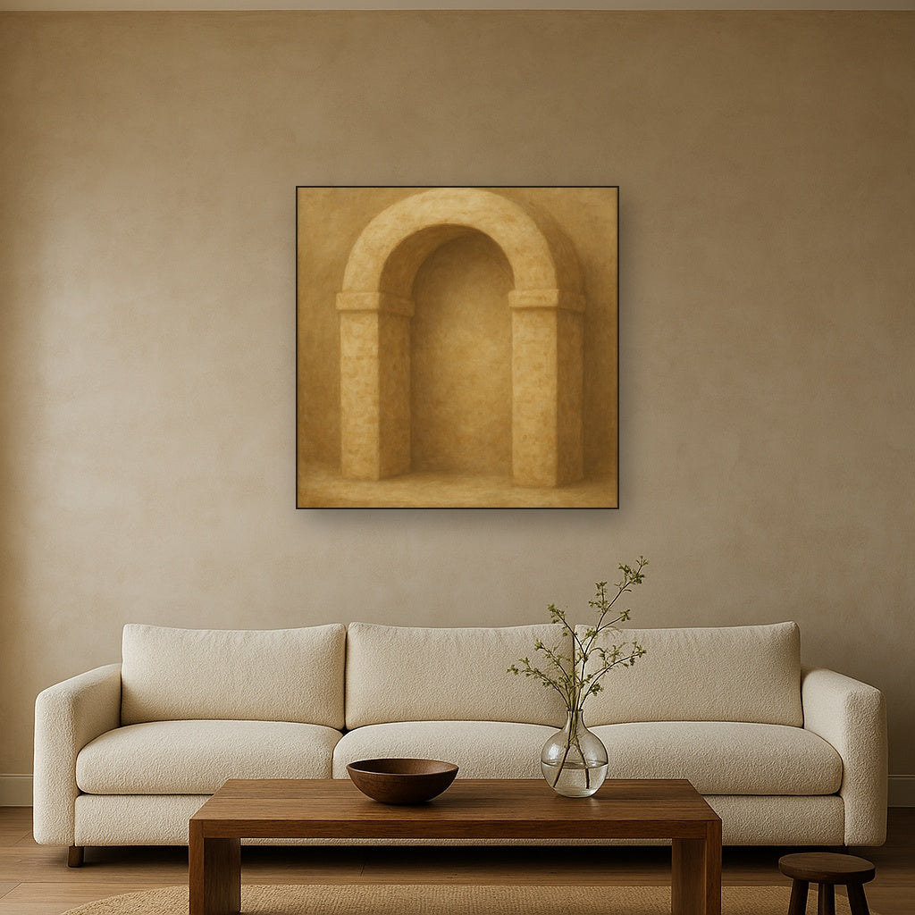 Travertine Stone Arch & Earth Tones No. 18 Oil Painting - View 2