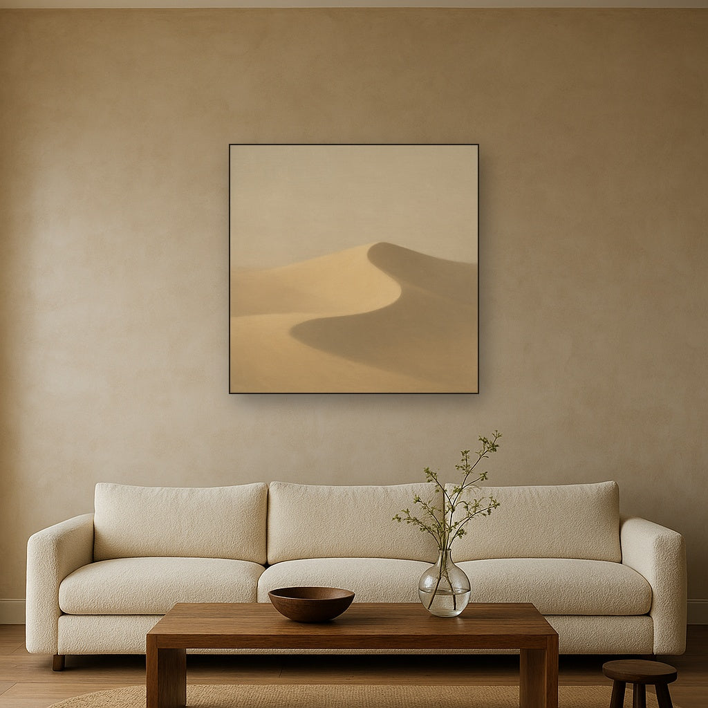 Muted Desert Dune Geometry No. 8 - Modern Fine Art Oil Painting - View 2