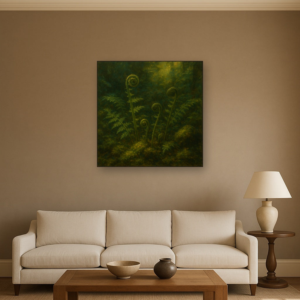 Forest Ferns & Mossy Woodland Herbarium No. 5 Fine Art Oil Painting - View 2