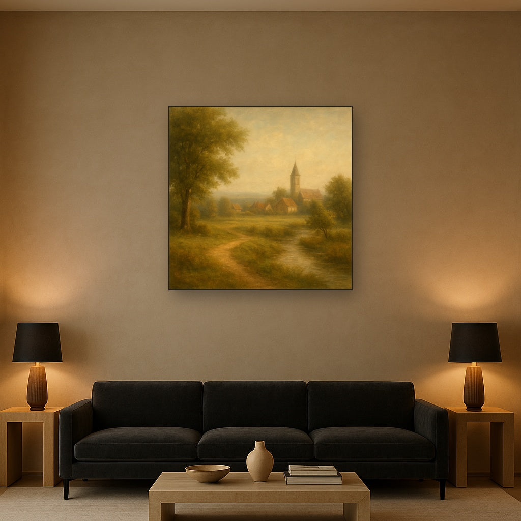 Rome Piazza Fountain in Morning Sunlight No. 24 Oil Painting - View 2