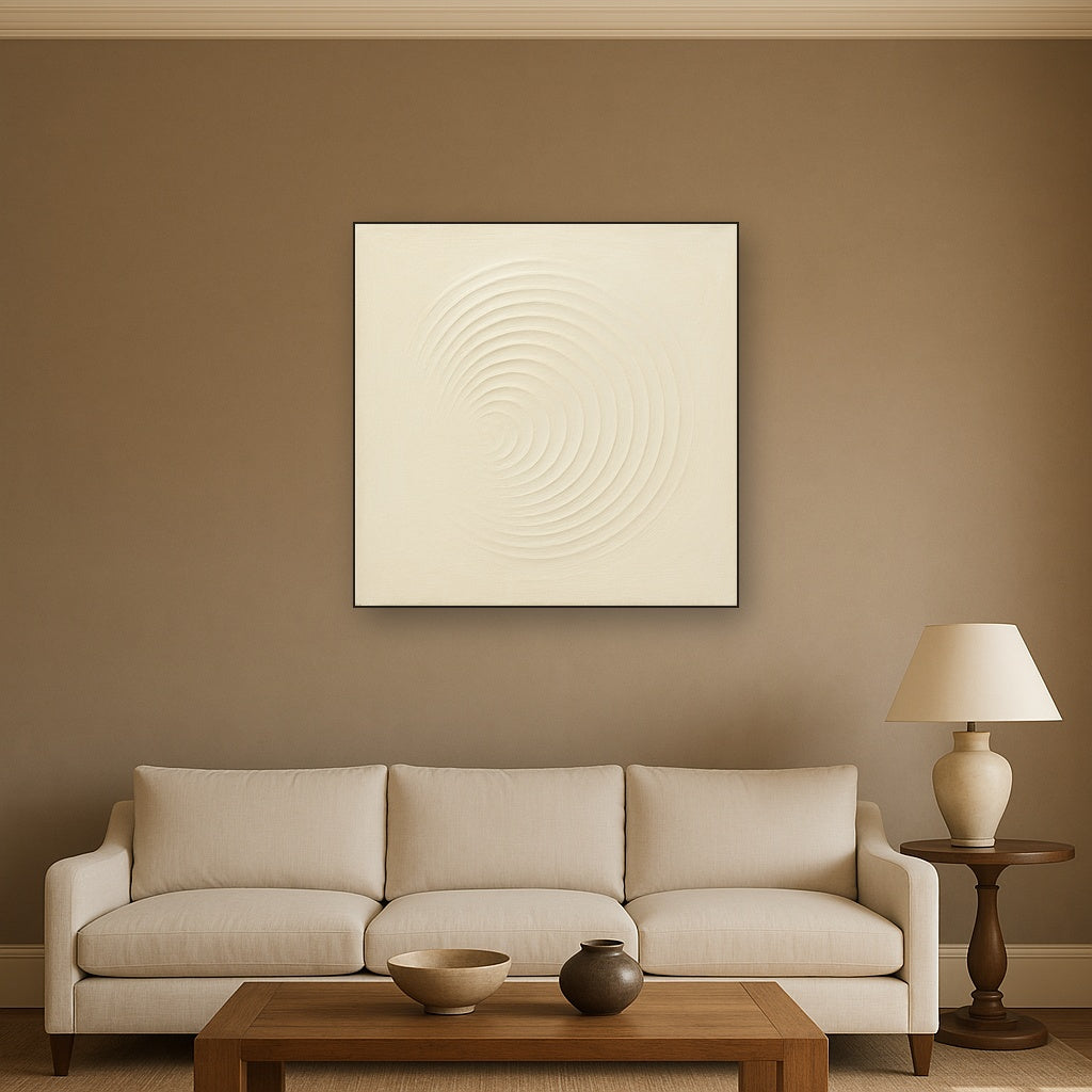 Radial Sunburst Plaster Ridge No. 5 - Modern Fine Art Oil Painting - View 2