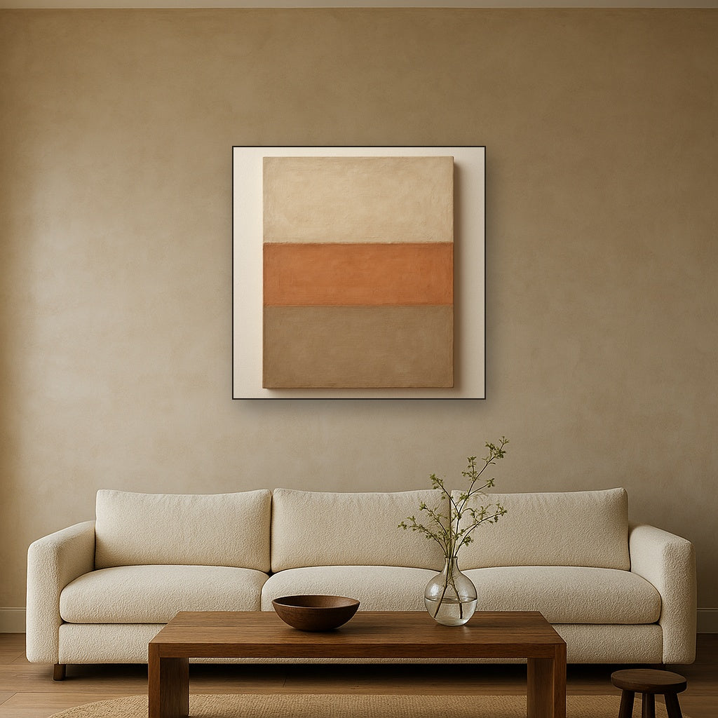 Aged Plaster & Sand Horizon No. 2 - Modern Fine Art Oil Painting - View 2