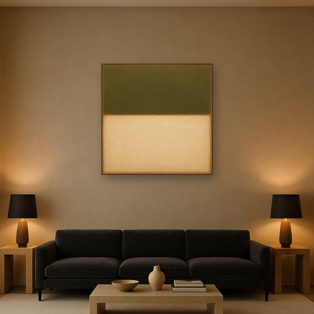 Sage Olive & Alabaster Balance No. 3 - Modern Fine Art Oil Painting - View 2