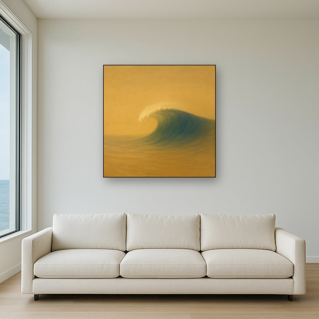 Single Wave Crest in Morning Light No. 4 - Modern Fine Art Oil Painting - View 2