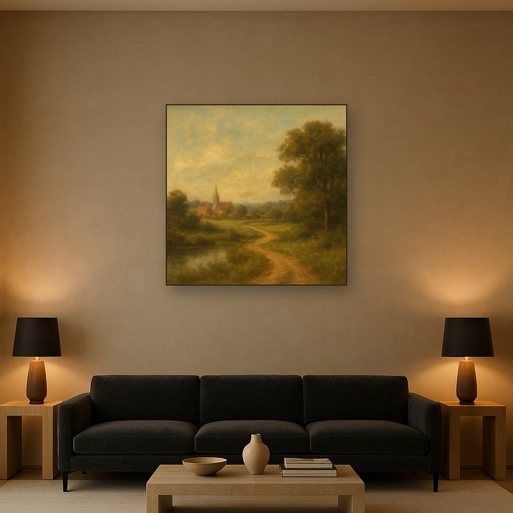 Rome Piazza Fountain in Morning Sunlight No. 20 Oil Painting - View 2