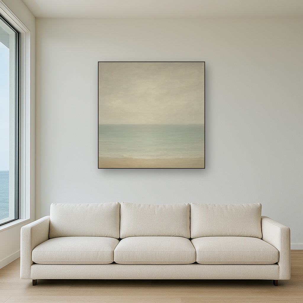 Monochrome Ocean Silence No. 5 - Modern Fine Art Oil Painting - View 2