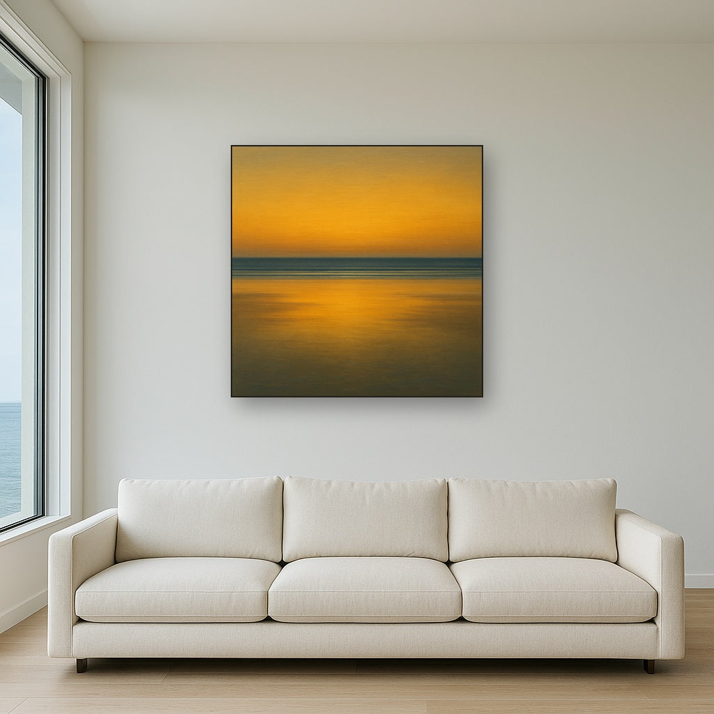 Golden Hour Surf Reflection No. 8 - Modern Fine Art Oil Painting - View 2