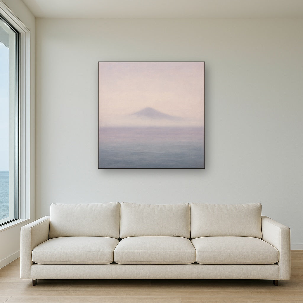 Misty Fjord & Low Clouds No. 7 - Modern Fine Art Oil Painting - View 2