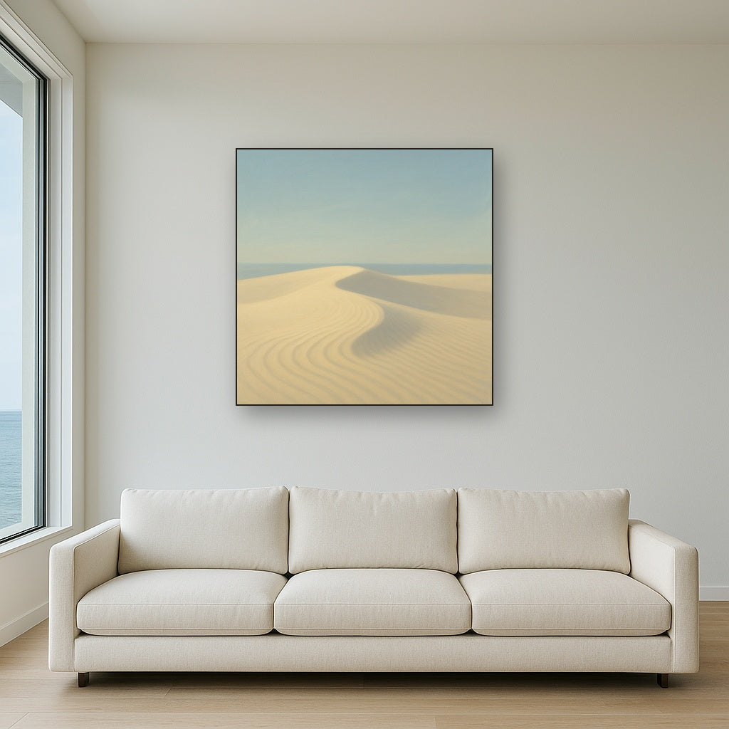 Minimalist Sand Dunes under Expansive Sky No. 9 Fine Art Oil Painting - View 2