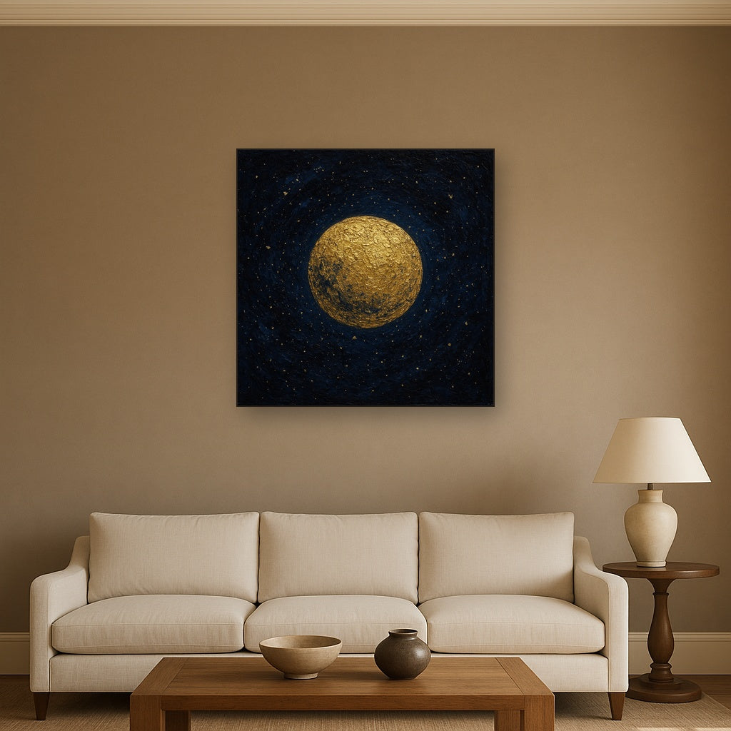 Celestial Gilded Cosmos Luxury Oil Painting - View 2