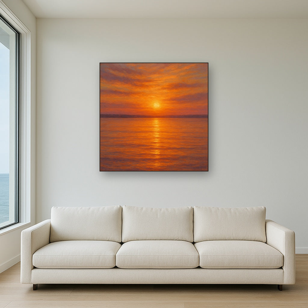 Sunset Glow on Warm Tidal Basin Waters No. 8 Fine Art Oil Painting - View 2