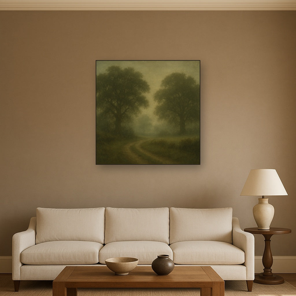 Misty English Countryside Lane No. 9 Oil Painting - View 2