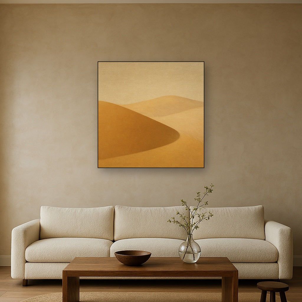 Muted Desert Dune Geometry No. 8 - Modern Fine Art Oil Painting - View 2