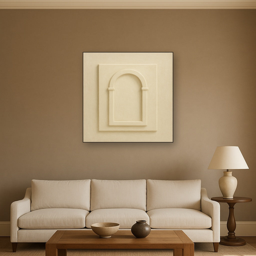 Textured Monolithic Plaster Arch No. 9 - Modern Fine Art Oil Painting - View 2