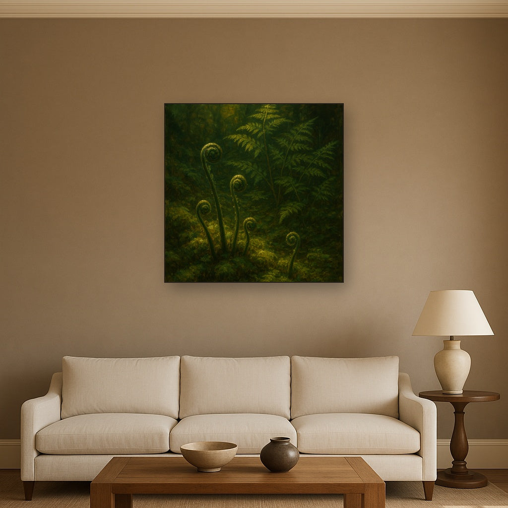 Forest Ferns & Mossy Woodland Herbarium No. 9 Fine Art Oil Painting - View 2
