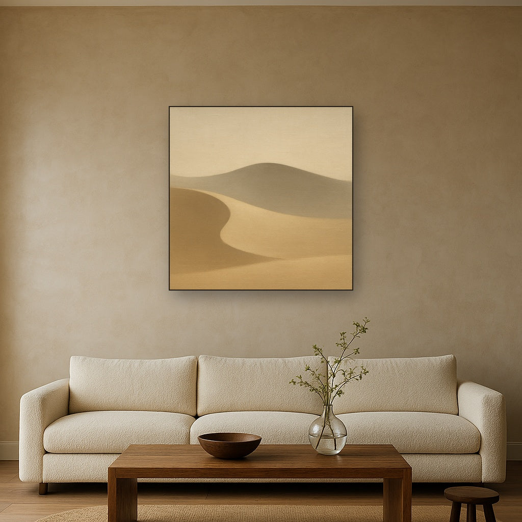 Muted Desert Dune Geometry No. 8 - Modern Fine Art Oil Painting - View 2