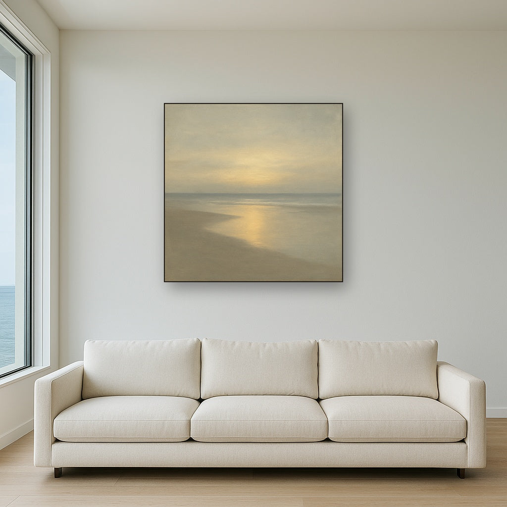 Golden Hour Surf Reflection No. 8 - Modern Fine Art Oil Painting - View 2