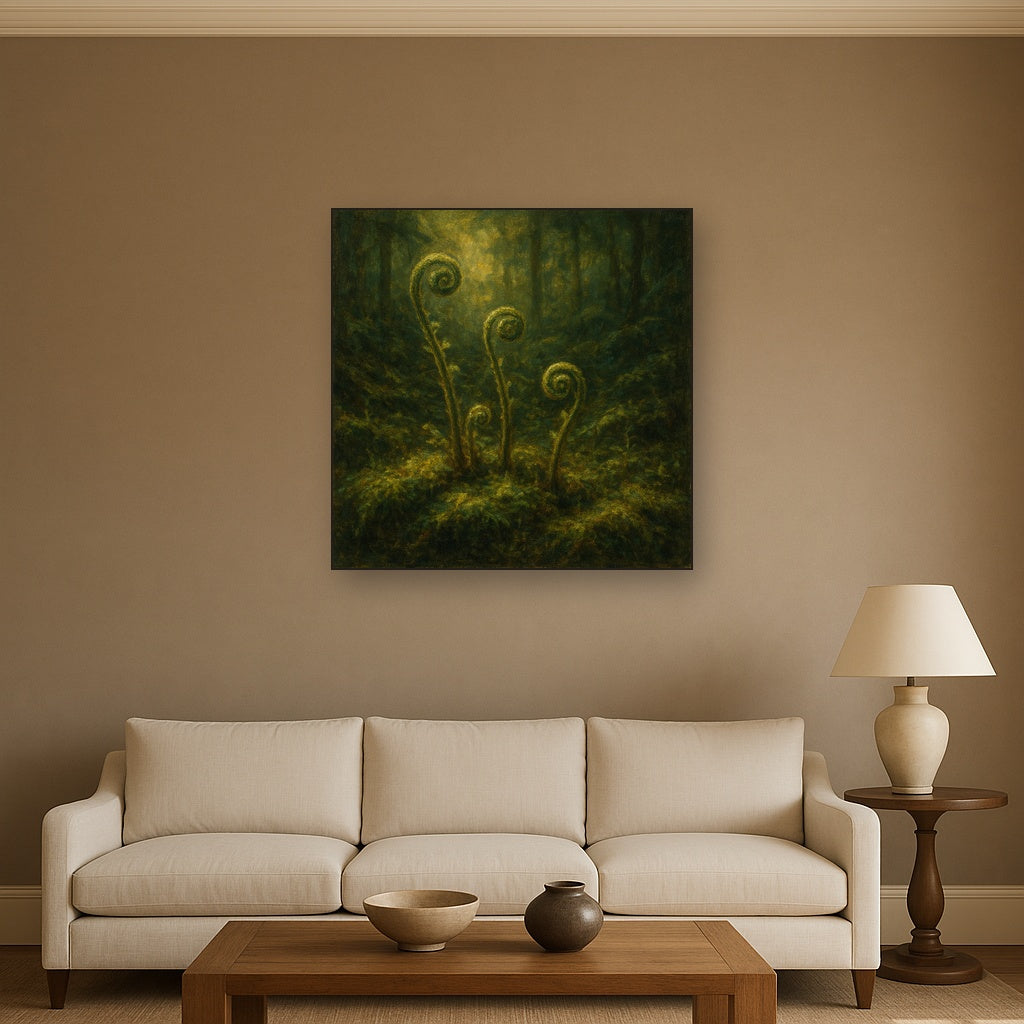 Forest Ferns & Mossy Woodland Herbarium No. 7 Fine Art Oil Painting - View 2