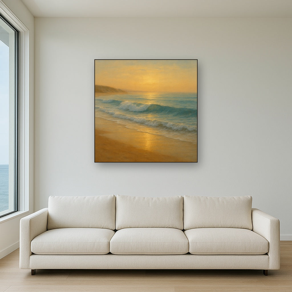 Gentle Breaking Waves & Wet Beach Reflection No. 14 Oil Painting - View 2