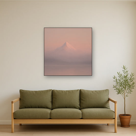 Pale Alpenglow over Distant Glacial Peak No. 2 Oil Painting - View 2