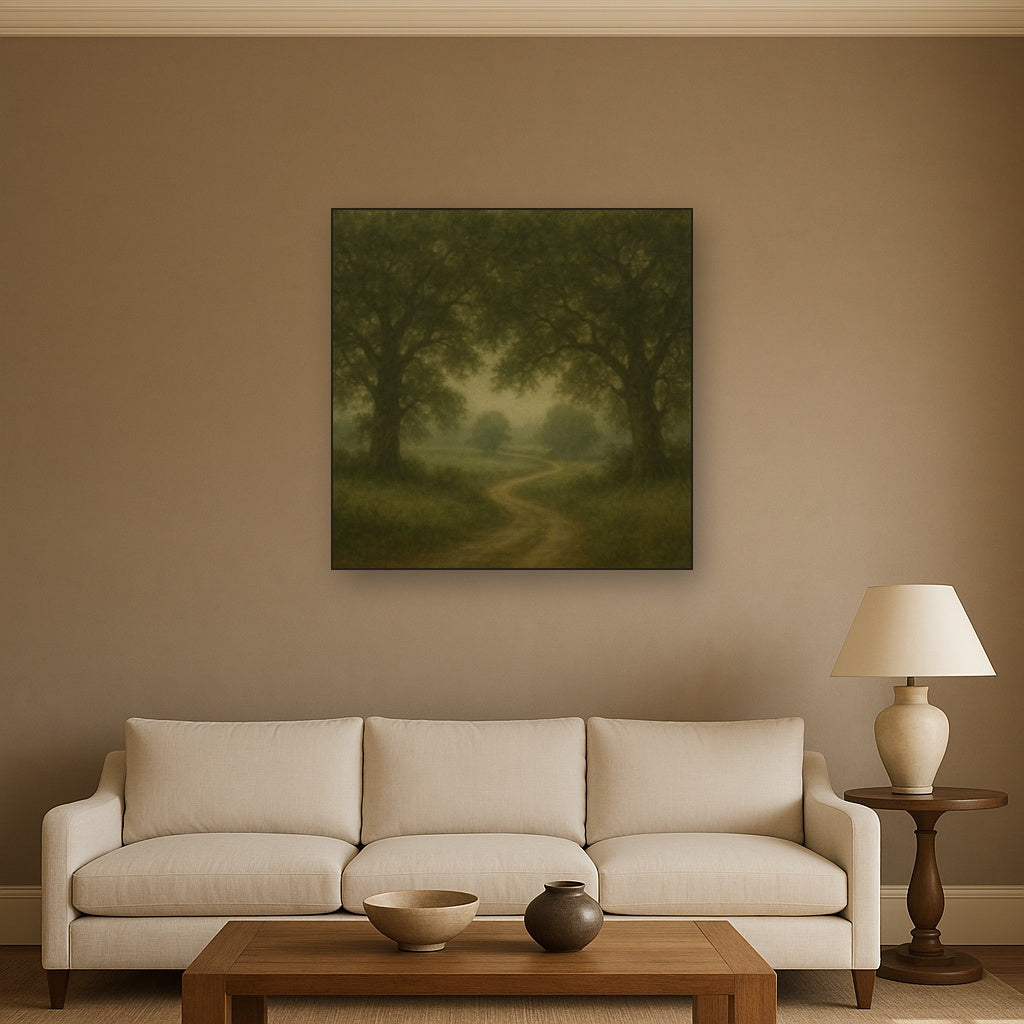 Misty English Countryside Lane No. 7 Oil Painting - View 2