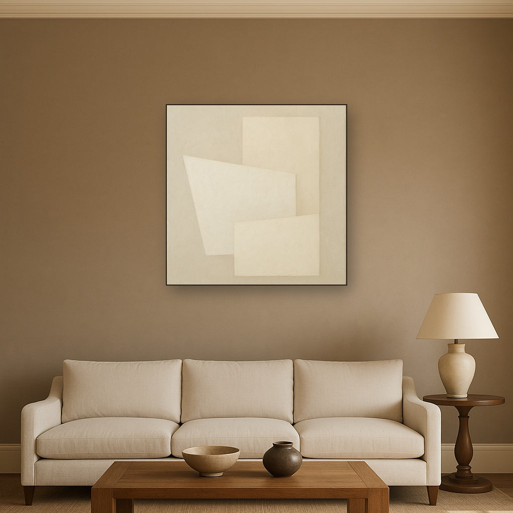 Architectural Stucco Geometry No. 3 - Modern Fine Art Oil Painting - View 2