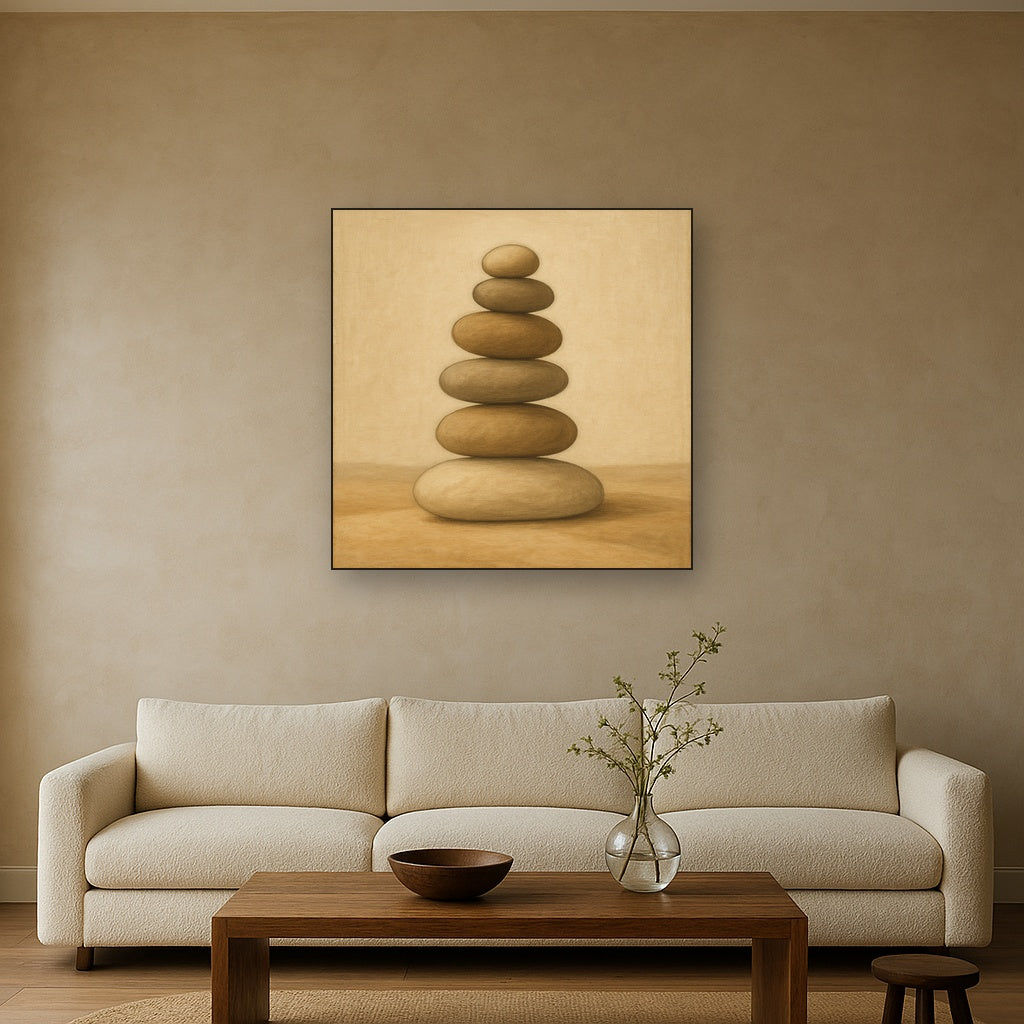 Organic Pebble Contours No. 3 - Modern Fine Art Oil Painting - View 2