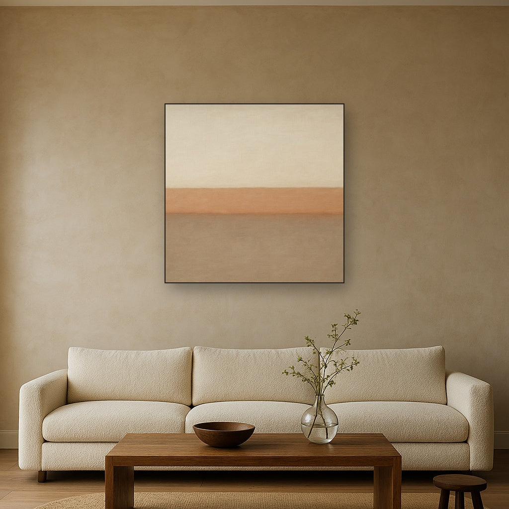 Aged Plaster & Sand Horizon No. 2 - Modern Fine Art Oil Painting - View 2