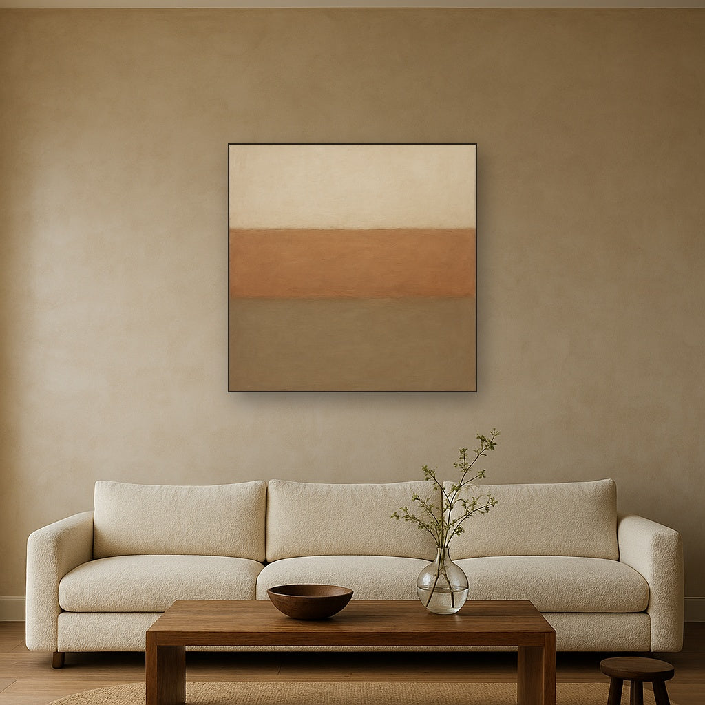 Aged Plaster & Sand Horizon No. 2 - Modern Fine Art Oil Painting - View 2