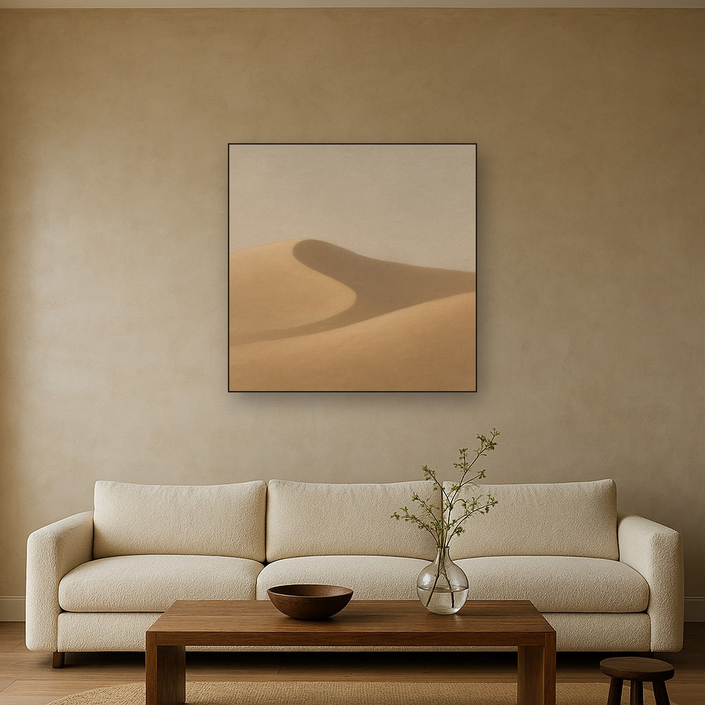 Muted Desert Dune Geometry No. 8 - Modern Fine Art Oil Painting - View 2