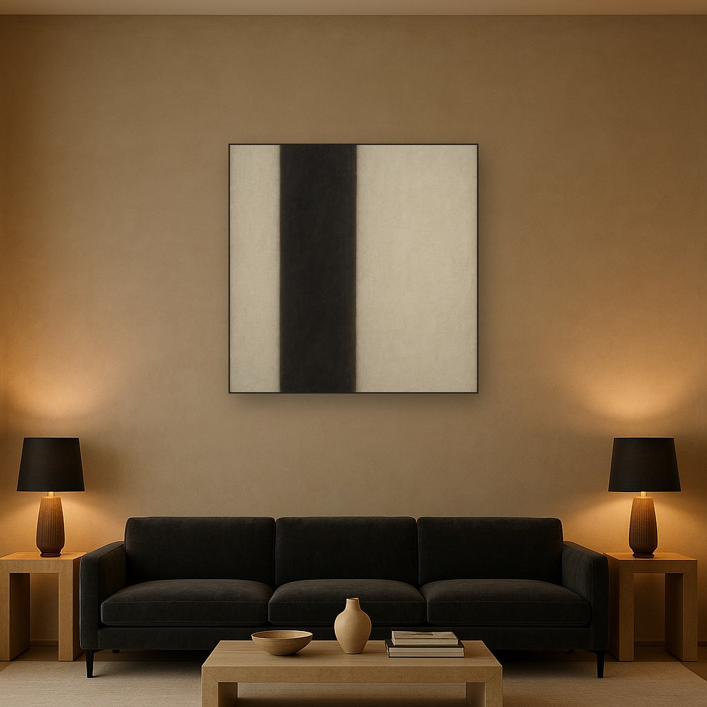 Deep Charcoal & Bone Monolith No. 1 - Modern Fine Art Oil Painting - View 2