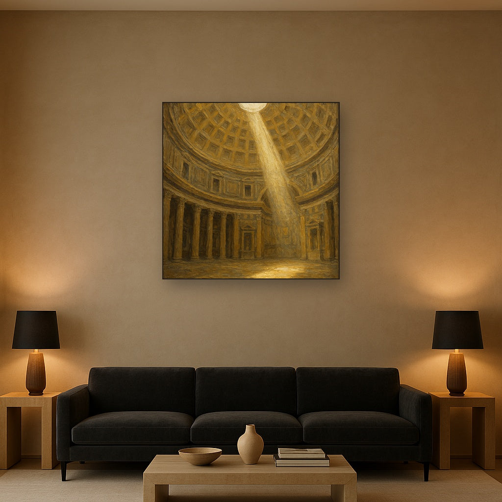 Rotunda Light Beam Architectural Oil Painting - View 2