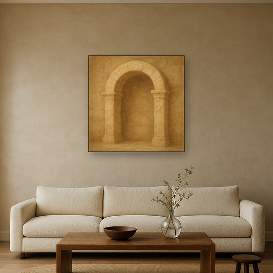 Travertine Stone Arch & Earth Tones No. 15 Oil Painting - View 2